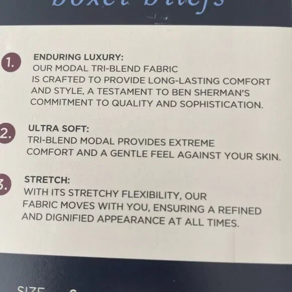 Ben Sherman Boxer Briefs Men's Medium 32-34 4 Pack Pairs Lux Modal Stretch NWT - Picture 2 of 3